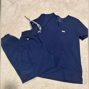 Figs Scrub Set Navy Blue Small Top Small Petite Bottoms Like New Scrubs!